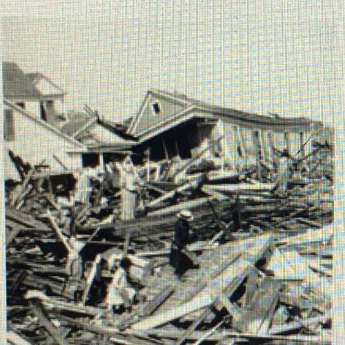 The picture above shows an example of the destruction caused by the Galveston

Hurricane of 1900.