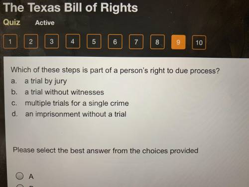 Which of these steps is part of a person’s right to due process?