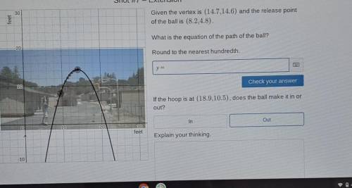 What is the equation of the path of the ball?​