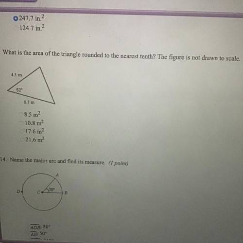23 points What is the area of the triangle rounded to the nearest tenth? The figure is not draw