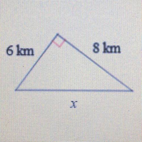 Find the missing side of each triangle using the pythagorean theorem