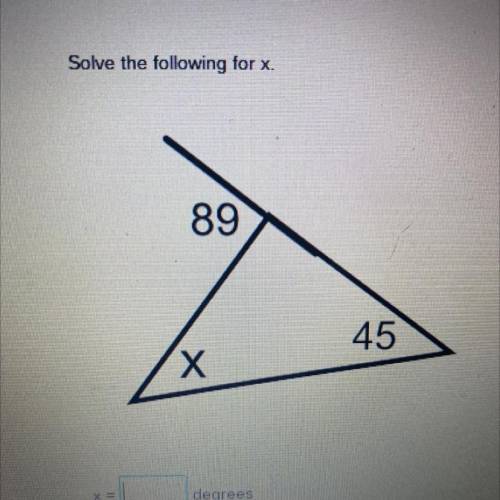 What would x equal for this triangle side