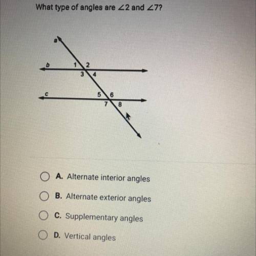 What type of angles are 22 and 27?