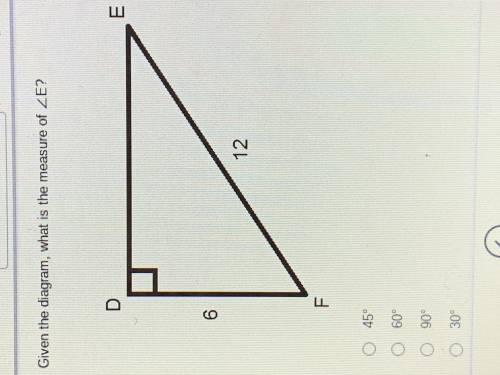 Given the diagram what is the angle of measure E