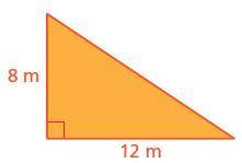 Find the area of the triangle.
The area is_________
square meters.