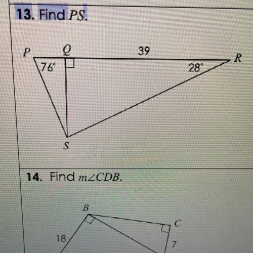 Homework 5: trigonometry
Question 13. Find PS