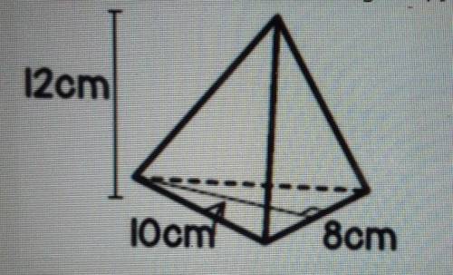 What is the volume of the triangluar pyramid?

A. 960 cmB. 320 cmC. 80 cmD. 160 cm ​