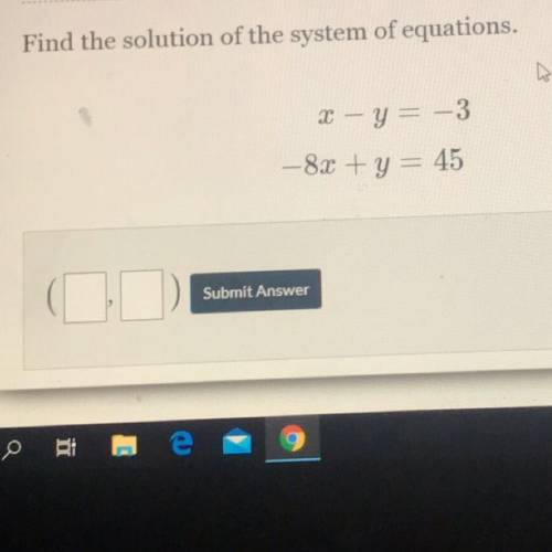 Find the solution of the system of equations.