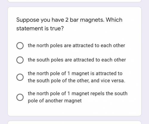 Suppose you have to bar magnets. Which statement is true?