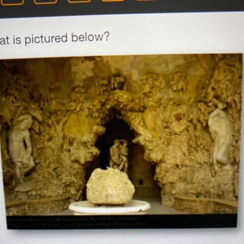 What is pictured below?

A. Great Grotto, Boboli Gardens
b. St. Peter's Basilica
C. The Templetto