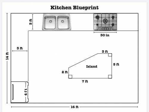 Find the area of the square within the blueprints.