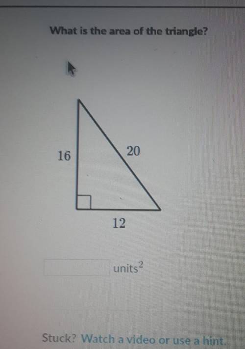 I NEED HELp! what is the area of the triangle? the sides are 16, 20, and 12.​