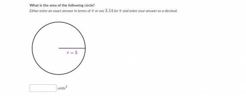 What is the area of the circle? I need help please!