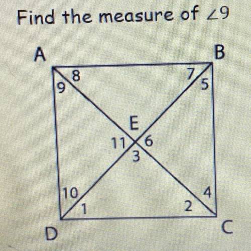 Find the measure of 9