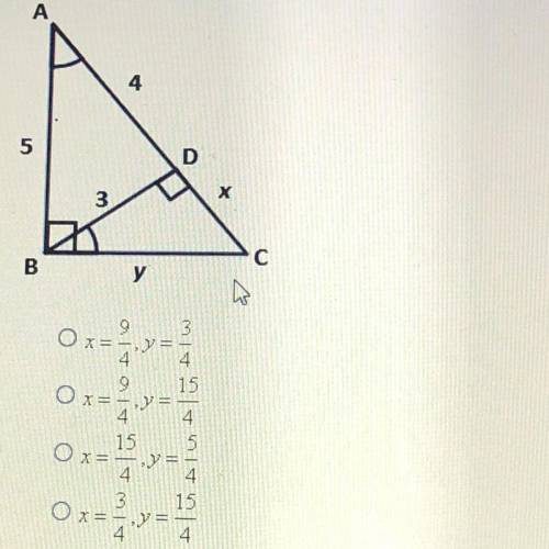 What is the value of x and y?