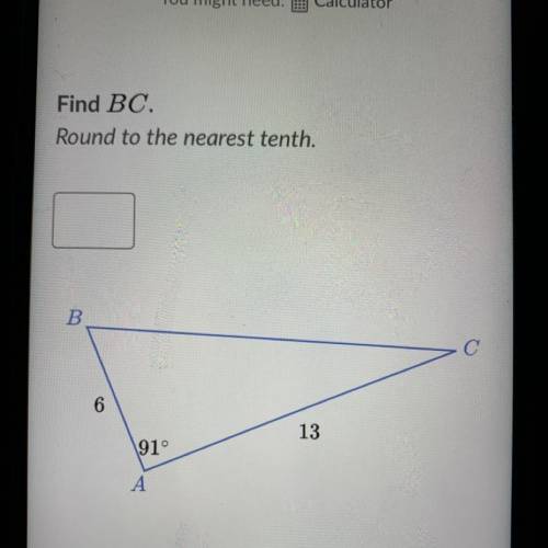 Find BC.
Round to the nearest tenth