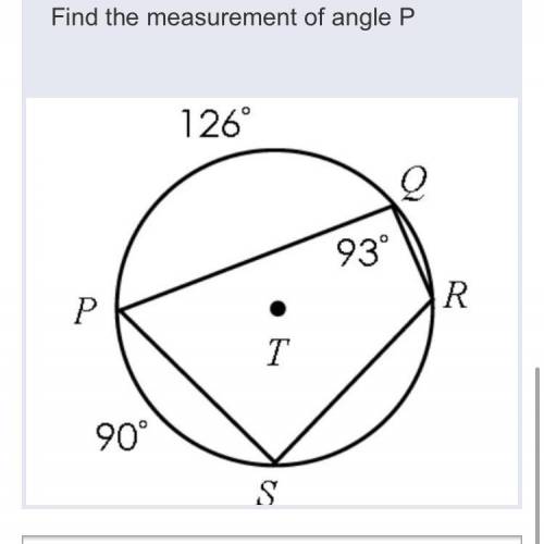 Find the measurement of angle P.