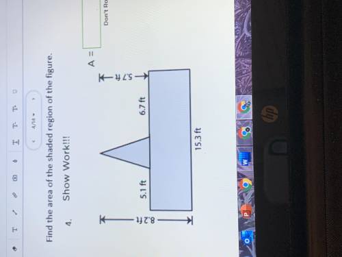 How do I calculate the area of the shaded figure?