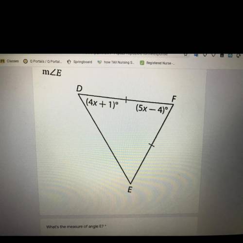Whats the measure of angle E ?