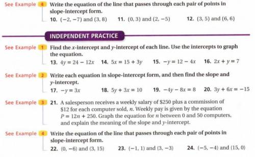 Problems 10, 11, 12, 22, 23, and 21 pls show work