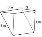 Find the surface area of the prism below. In square meters