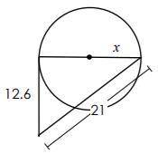 Find the value of x. Round to the nearest tenth. Assume that segments appearing to be tangents are