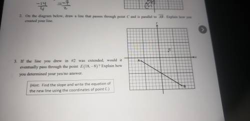 on the diagram below draw a line that passes through point c and is parallel to ab. explain how you
