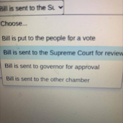 Use the information to answer the following question.

• Bill is assigned to standing committee
•