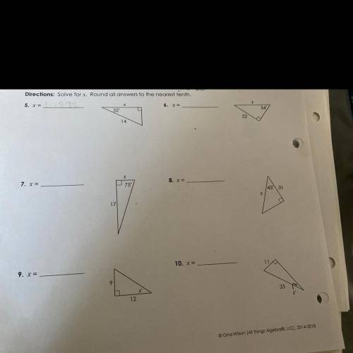 Unit 8 triangles and trigonometry quiz 8-2 please help me with all