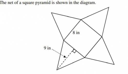 The total surface area of this triangular pyramid is_____?
help asap
