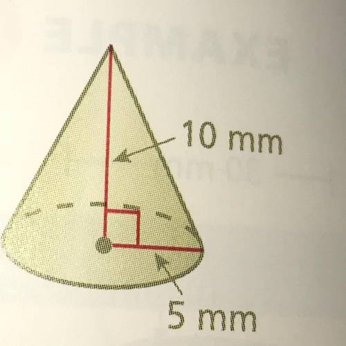 Find the volume of the cone round your answer to the nearest tenth