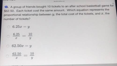 A group of friends bought 10 tickets to an after-school basketball game for $62.50​