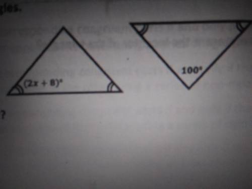 Consider the 2 triangles, What is the value of x?
A.12
B. 16
C.32
D. 36