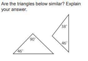 Are the triangles below similar? Explain your answer.