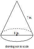 PLEASE HELPPP
Find the surface area of the cone. Use 3.14 for π .