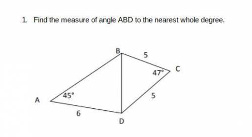 Find the measure of angle ABD to the nearest whole degree.