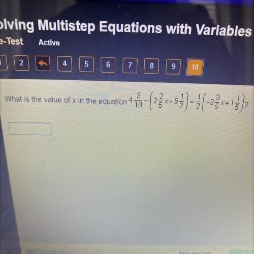 What is the value of x in the equation 4/3/10