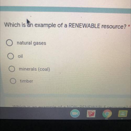 Which is an example of a renewable resource