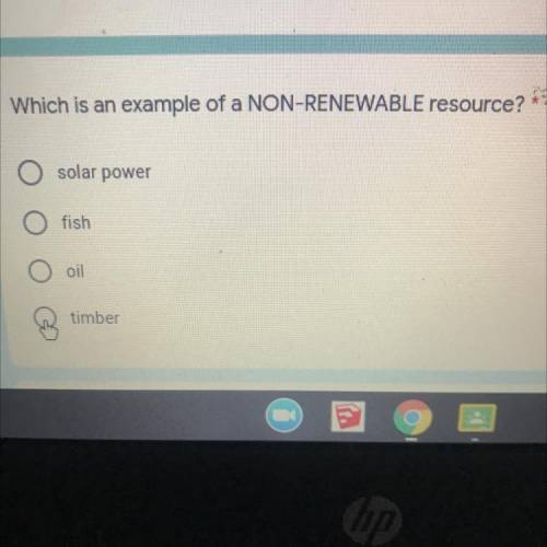 Which is an example of a non-renewable resource
