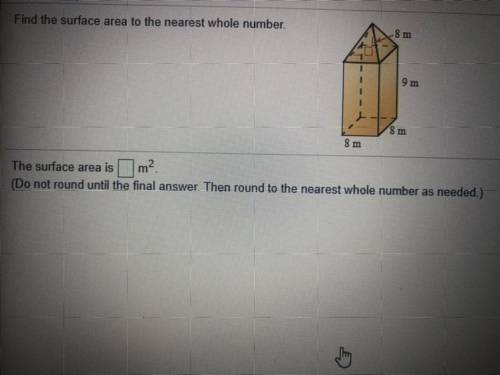 Find the surface area to the nearest whole number