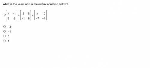 Which is a coefficient matrix for the system of linear equations?