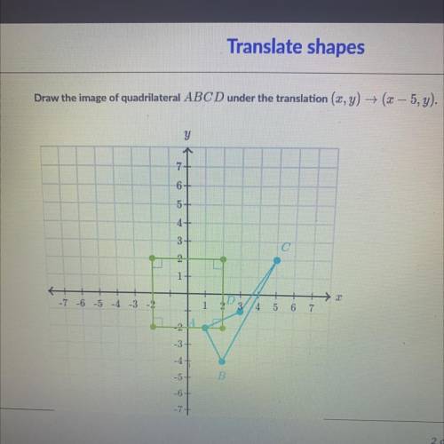 Draw the image of quadrilateral ABCD under the translation￼ (x,y) (x-5,y)