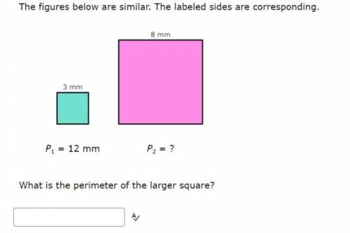Geometry help please. What is the perimeter of the larger square?