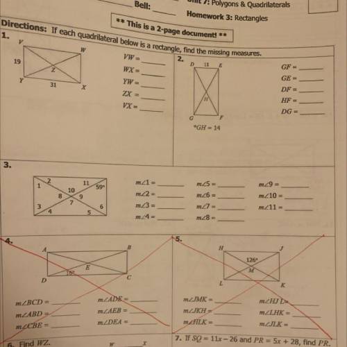 *number 3* Unit 7: Polygons & Quadrilaterals
Homework 3: Rectangles