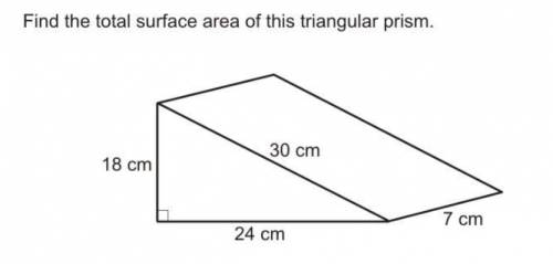 Find the trangular prisms surface area