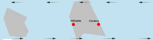 Hillsdale and Cordera are the same distance from the equator, and both are near the ocean. Is Corde