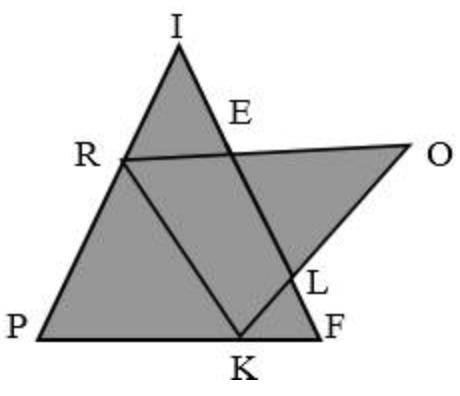 Area (PIF) = 71
Area (ROK) = 68
Area (RELK) = 43
Find the area of PIEOLFK