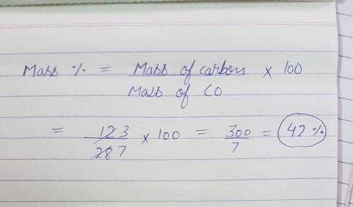 What percentage of the total atomic mass of carbon monoxide is composed of carbon ​