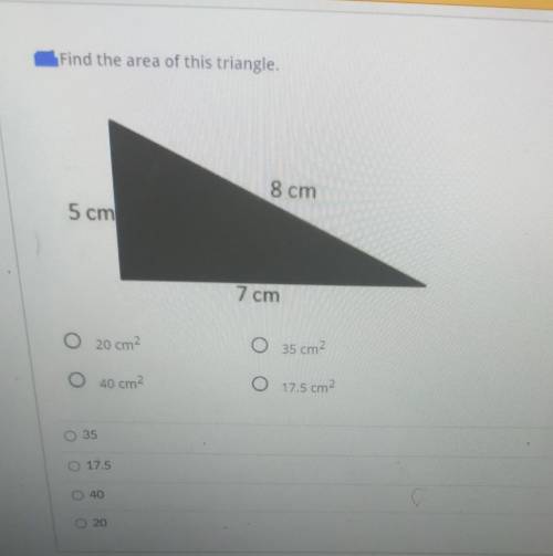 Find the area of a triangle​