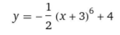 What is the parent function of the following, and what are the transformations on it.